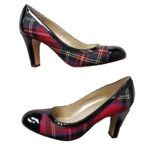 FRANCO SARTO Tartan Plaid Empire Pumps